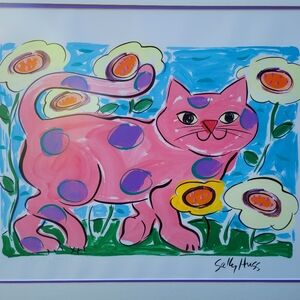 Sally Huss signed 17x23 print.  Second signature in pencil.